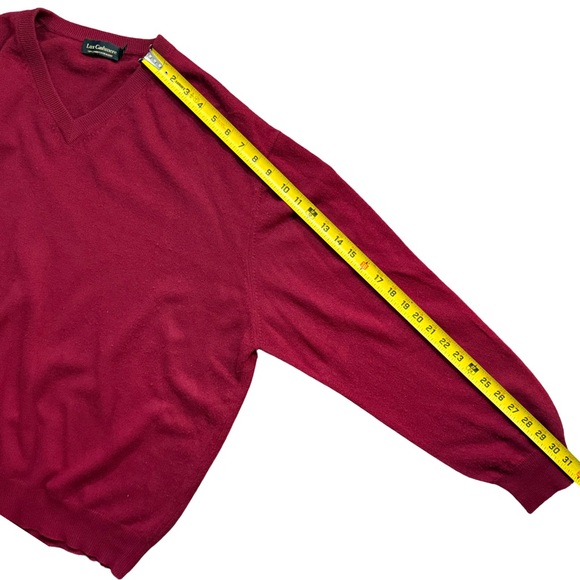 Lux Cashmere 100% Pure Cashmere V-Neck Sweater - Picture 6 of 6